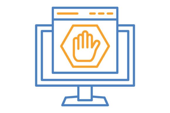 Ad Blocker Blue & Orange Line Icon: A Designer's Go-To Asset