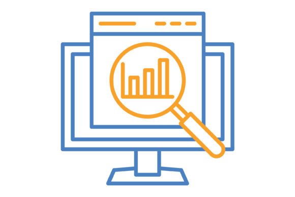 Analysis Blue & Orange Line Icon: A Designer's Versatile Toolkit