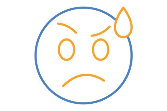 Confusing Emoji Blue & Orange Line Icon: A Design Asset for Every Platform