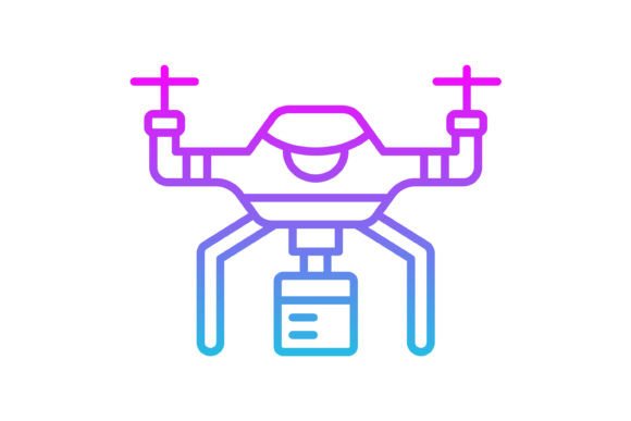 Drone Delivery Line Gradient Icon: A Modern Design Asset