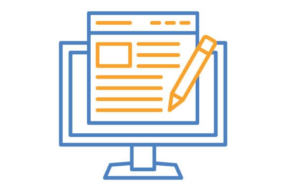 Elevate Your Visuals with Blogging Blue & Orange Line Icon