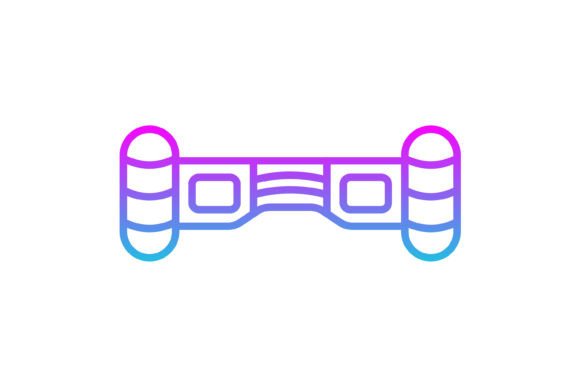 Hoverboard Line Gradient Icon: Modern Design Asset Guide