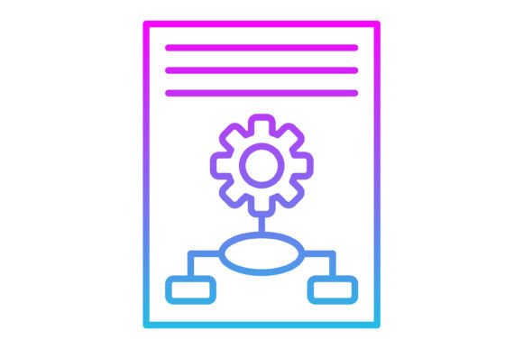 Implementation Line Gradient Icon: A Modern Design Asset