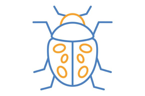 Ladybug Blue & Orange Line Icon: A Vibrant Touch for Digital Projects