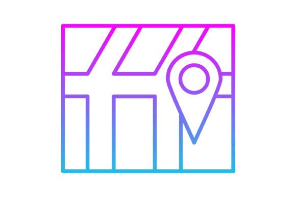 Location Line Gradient Icon: A Versatile Design Asset for Modern Projects