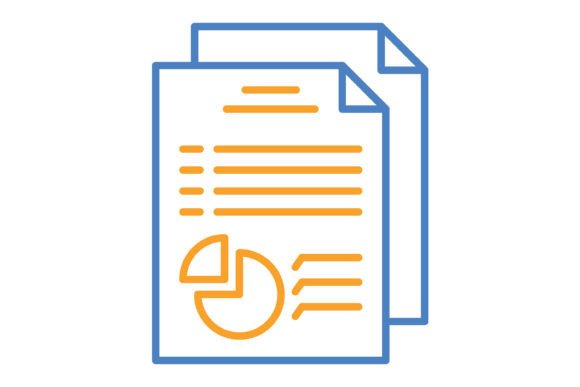 Market Research Blue & Orange Line Icon: Your Go-To Visual Toolkit