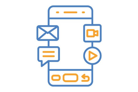 Mastering Social Media Blue & Orange Line Icons for Modern Design