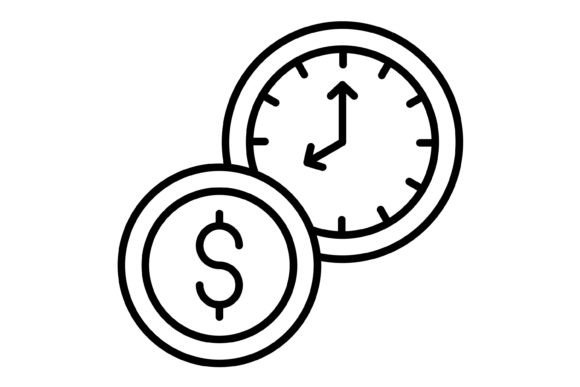 Mastering Visual Language: The Time is Money Outline Icon
