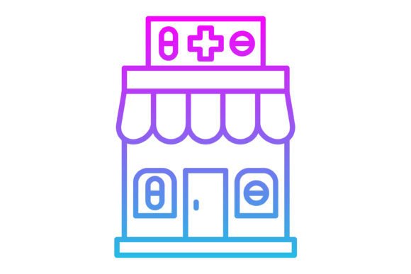 Pharmacy Line Gradient Icon: Elevate Your Visual Communication