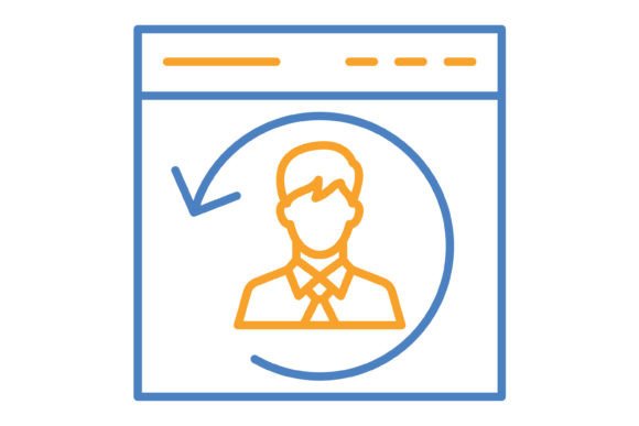 Returning Visitor Blue Orange Line Icon: Your Go-To Design Asset