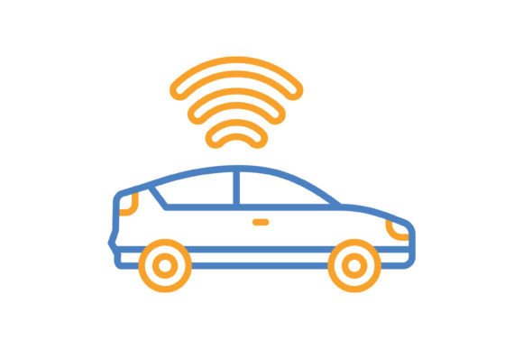 Smart Car Blue & Orange Line Icon: A Designer's Go-To Asset