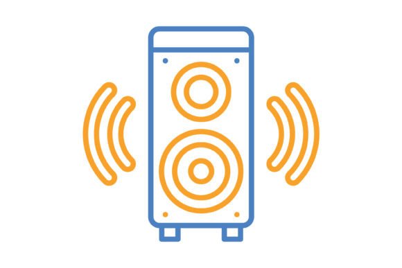 Speaker Blue & Orange Line Icon: A Modern Visual Asset