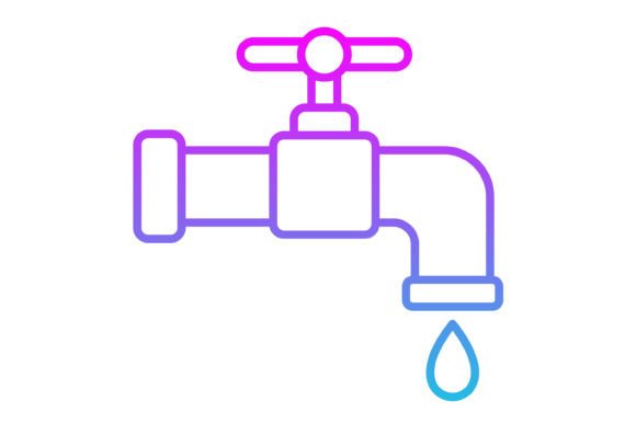 Water Tap Line Gradient Icon: A Fresh Flow for Modern Design