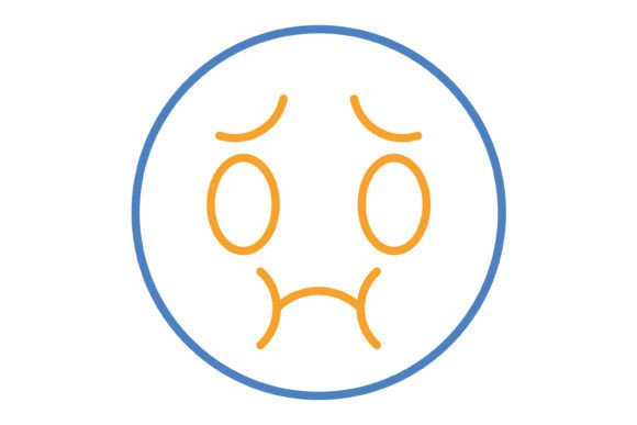 When Design Needs a Voice: The Sick Emoji Blue & Orange Line Icon