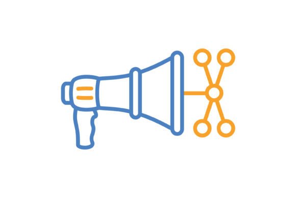 Why the Viral Marketing Blue & Orange Line Icon Works